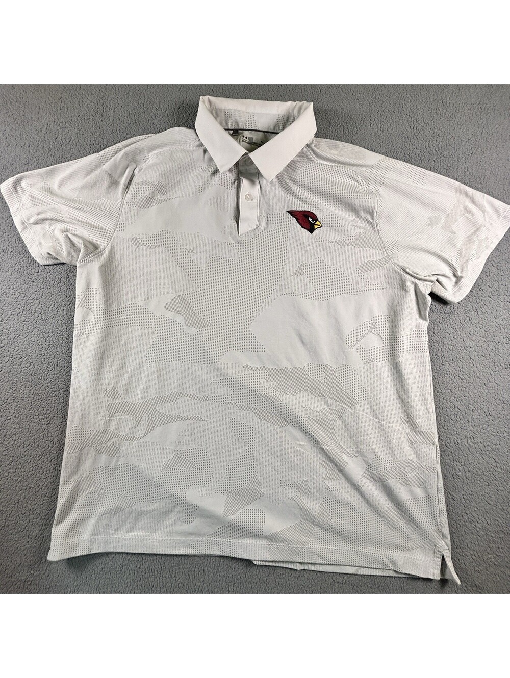Under Armour Golf Polo Mens Large XL White Camo St Louis Cardinals